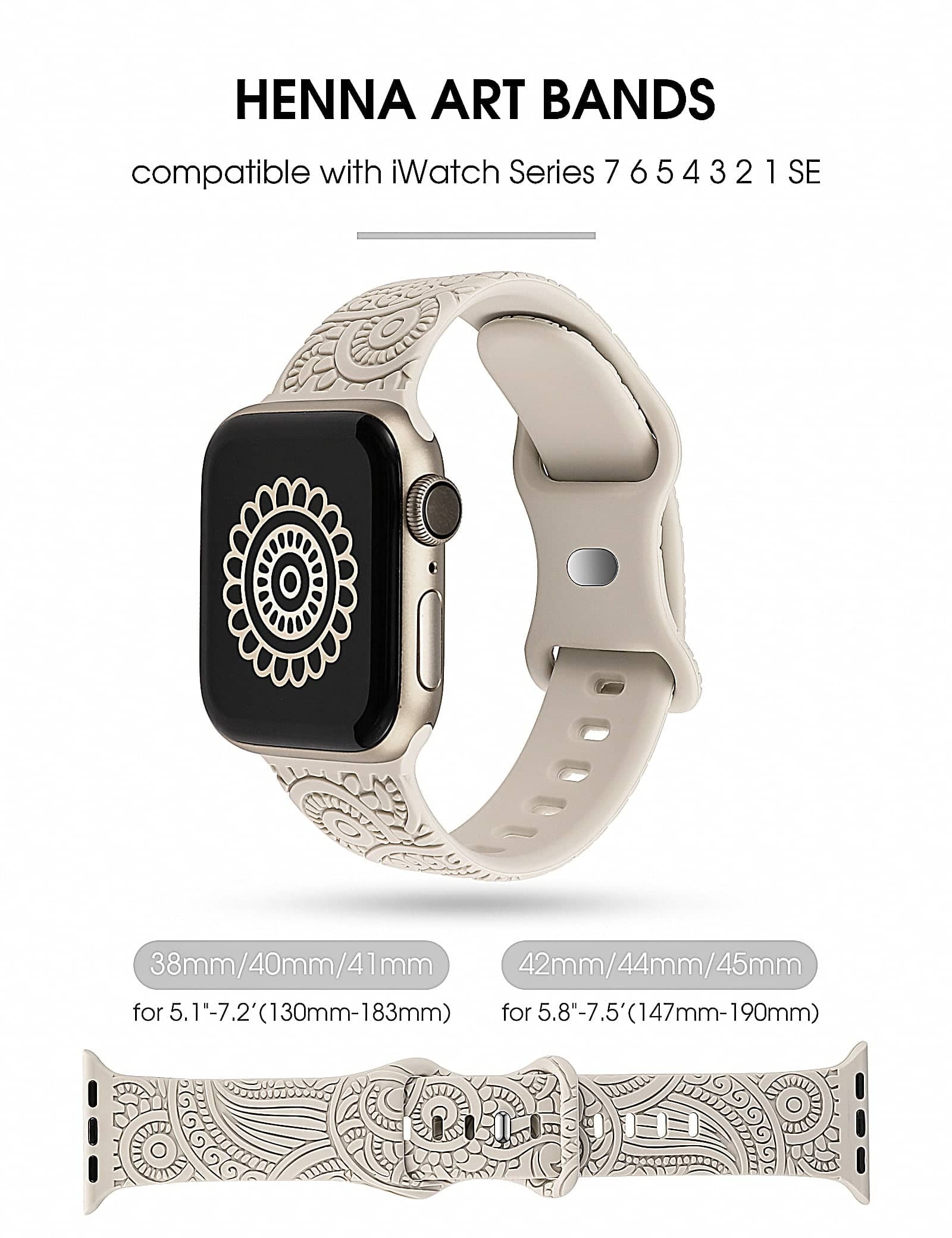 Women's Floral Engraved Sport Band for Apple Watch - Infinity Loops