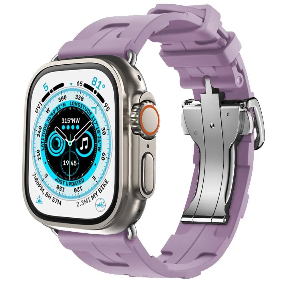 Premium Silicone Dress Band with Deployant Strap for Apple Watch