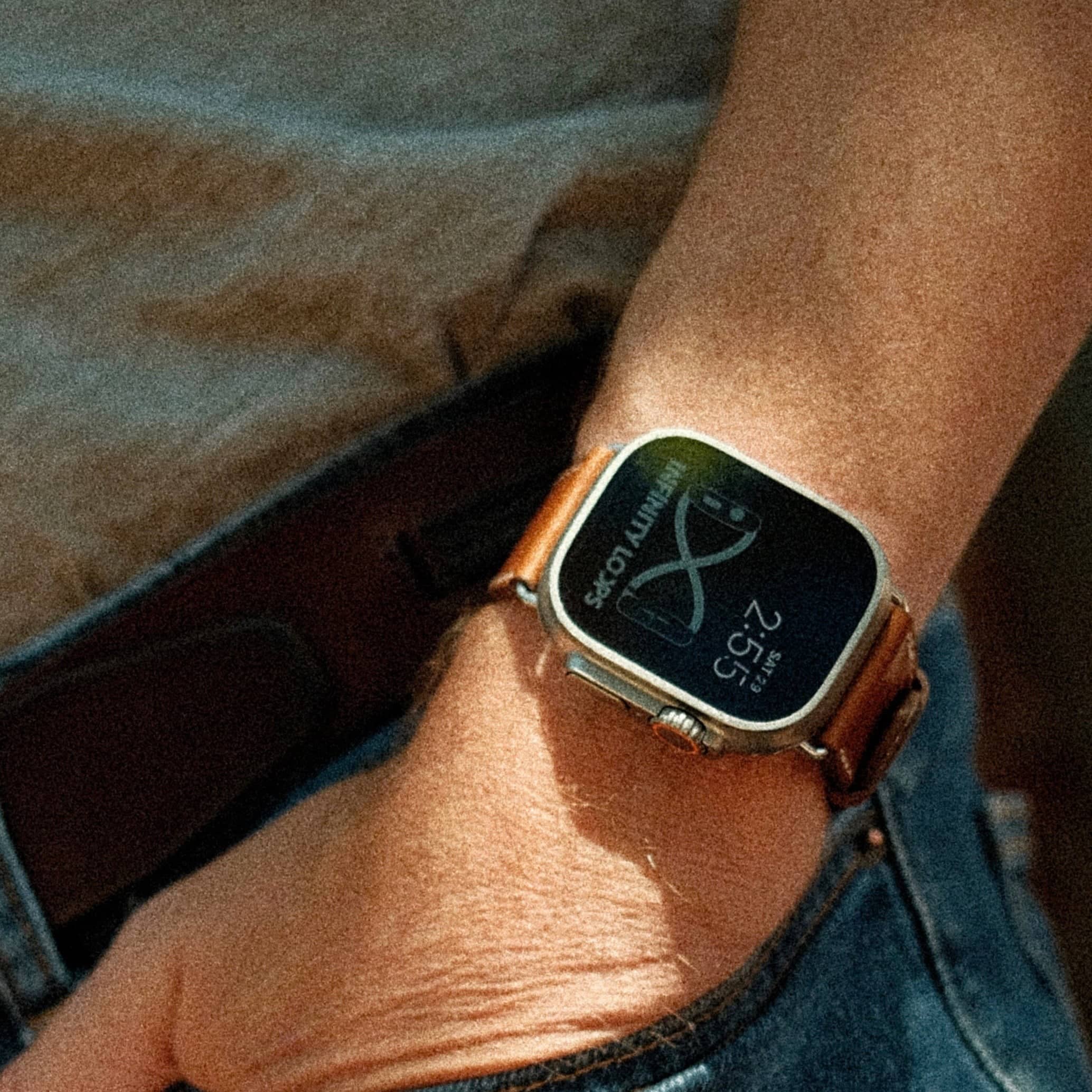 Apple Watch Hermès Stainless Steel Case with Fauve Barenia Leather Double  Tour