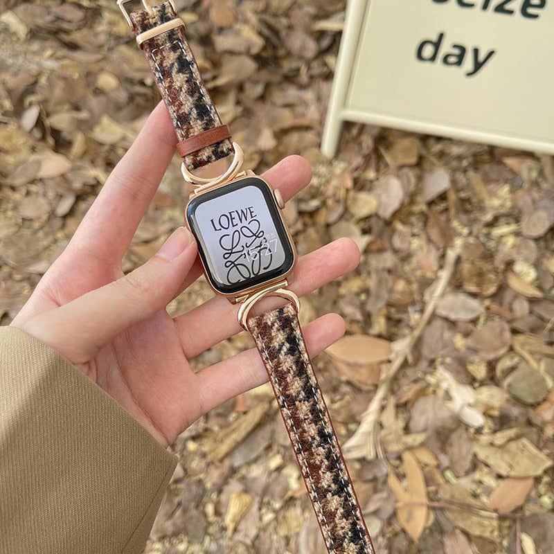 Wool Houndstooth Pattern Women's Luxury Band For Apple Watch | Infinity Loops