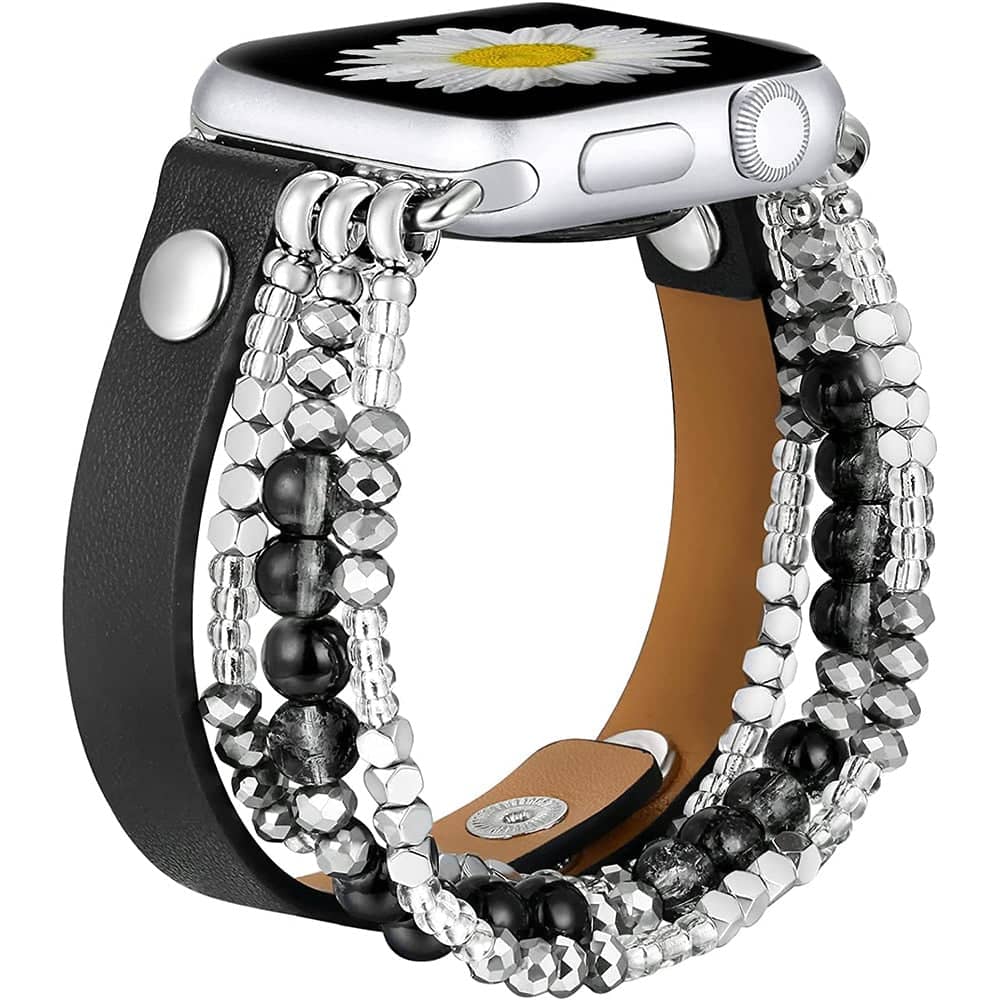 Beaded & Leather  Apple Watch Bracelet | Infinity loops