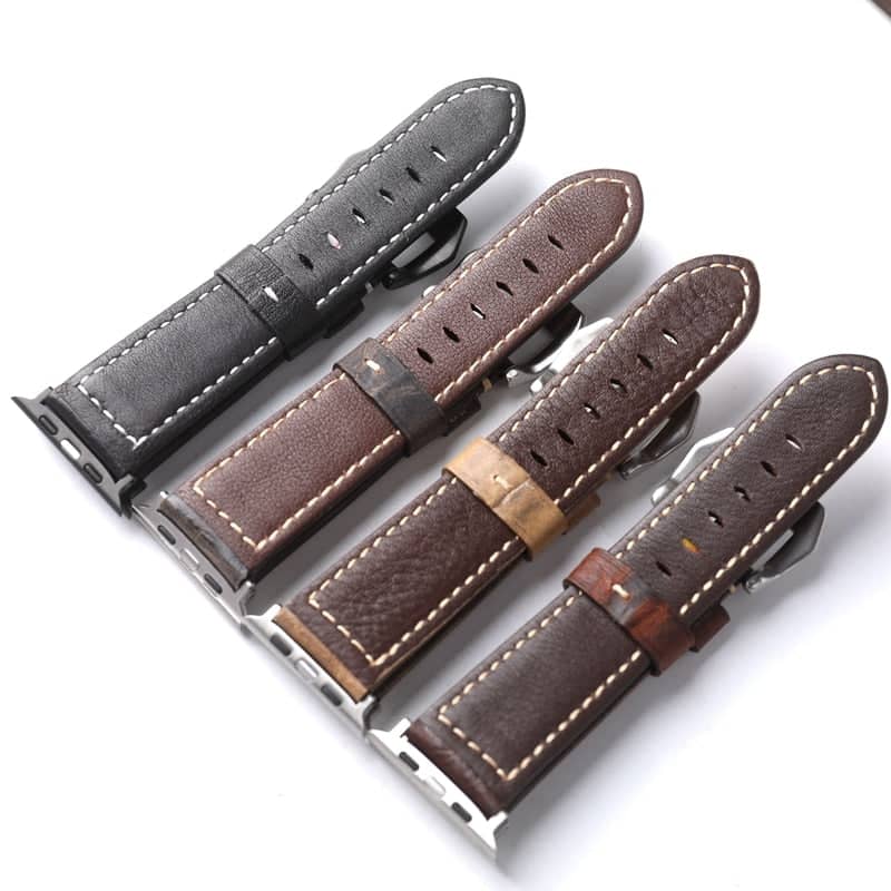 Thick Leather Apple Watch Band | Infinity Loops