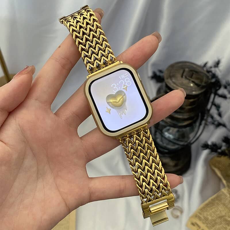 Luxury Stainless Steel Band for Apple Watch 7 41 45mm 6 5 4 3 Metal Braided Business Bracelet correa iWatch 44 40 42 38MM Strap - Infinity Loops