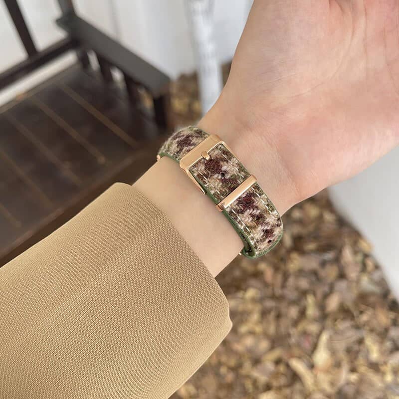 Hound check big pattern fabric cork strap for Apple Watch Galaxy Watch -  Shop ST-Lab Watchbands - Pinkoi