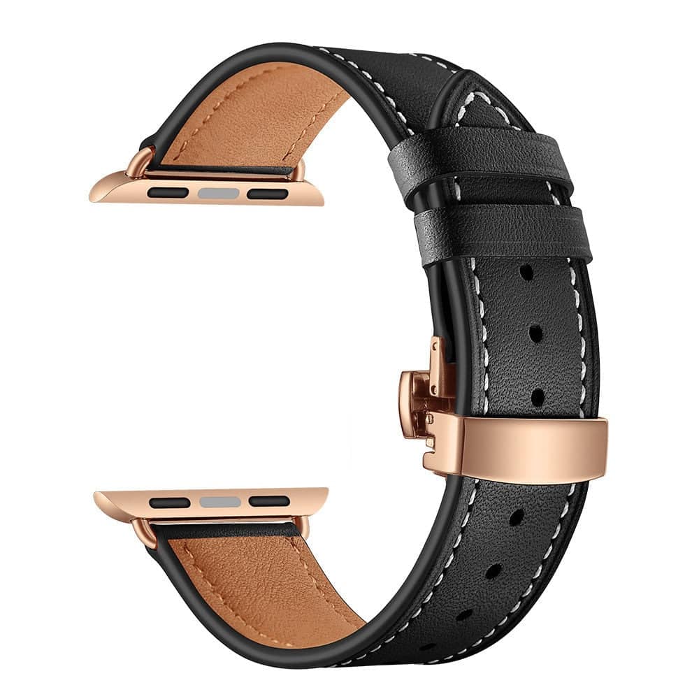 Genuine Leather Deployant Strap For Apple Watch Ultra | Infinity Loops