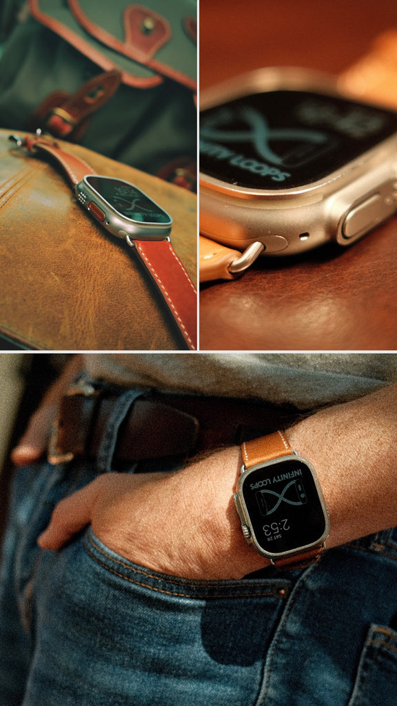 Hermes Apple Watch Bands | Infinity Loops, Bleu Lin / 42 / 44 / 45