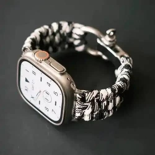Outdoor Paracord Bracelet Strap For IOS Watch 42/44mm Stainless Steel Clasp