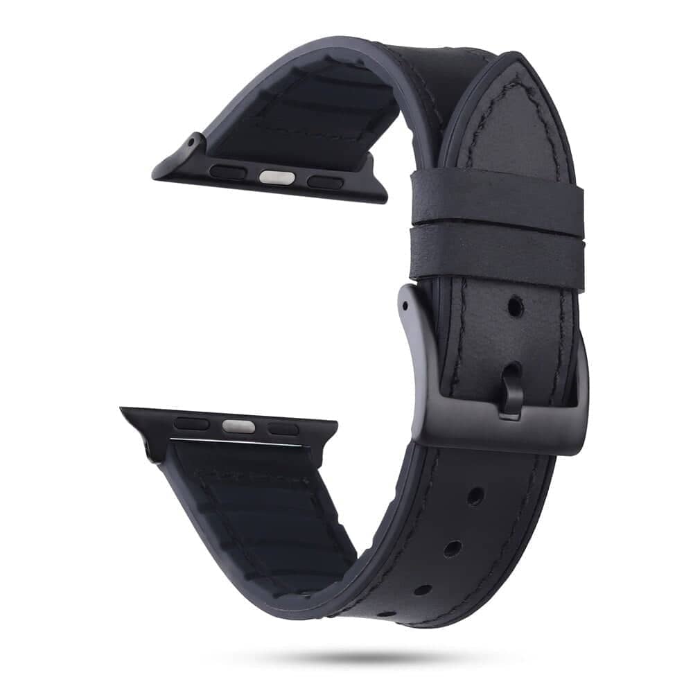 Silicone Lined Leather Apple Watch Band | Infinity Loops