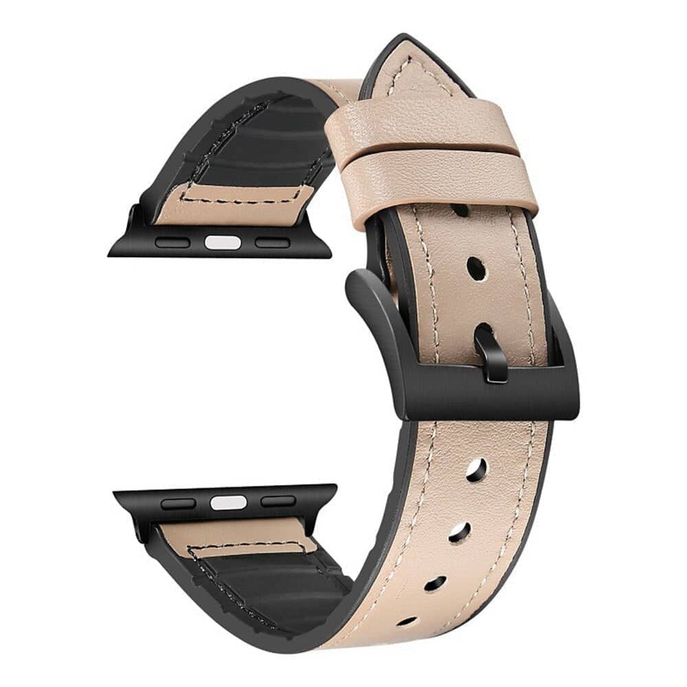 Silicone Lined Leather Apple Watch Band | Infinity Loops