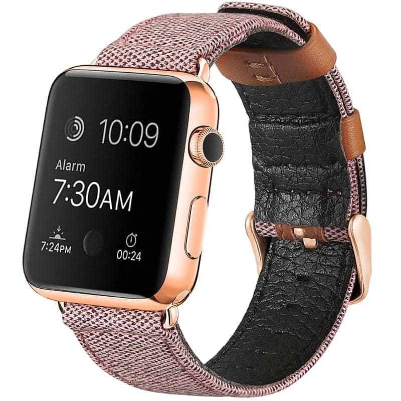 Canvas & Leather Apple Watch Band | Infinity Loops
