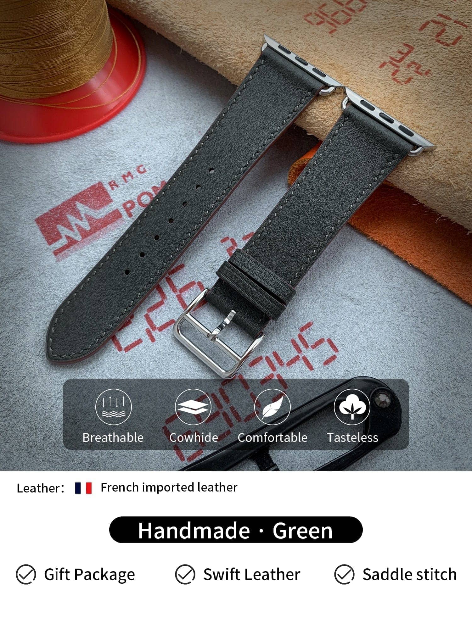 Apple Watch Hermès - Double turn leather watch strap - Barenia