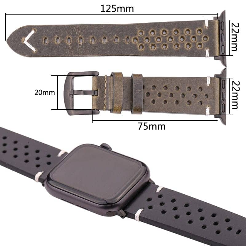Aviator Genuine Leather Apple Watch Band | Infinity Loops